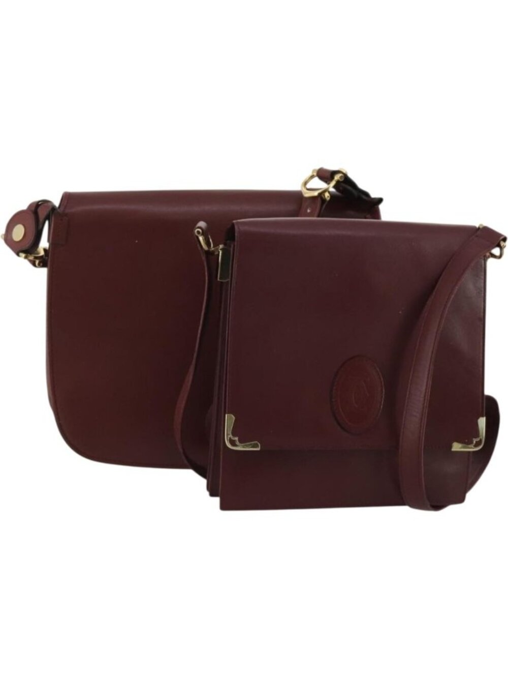 CARTIER Must Line Shoulder Bag Leather 2 Set Bordeaux